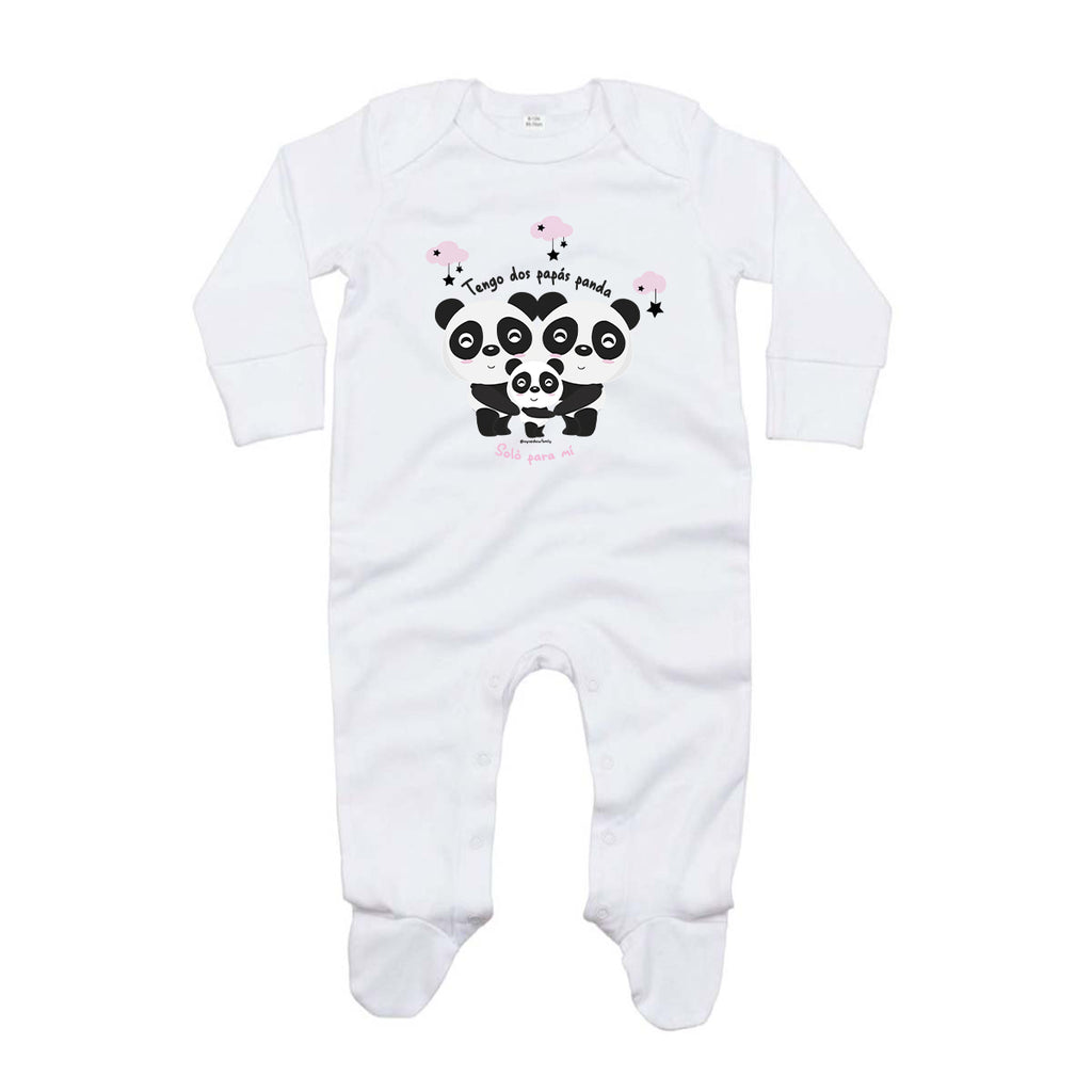 Pijama algodón orgánico - Dos papás panda - Rosa